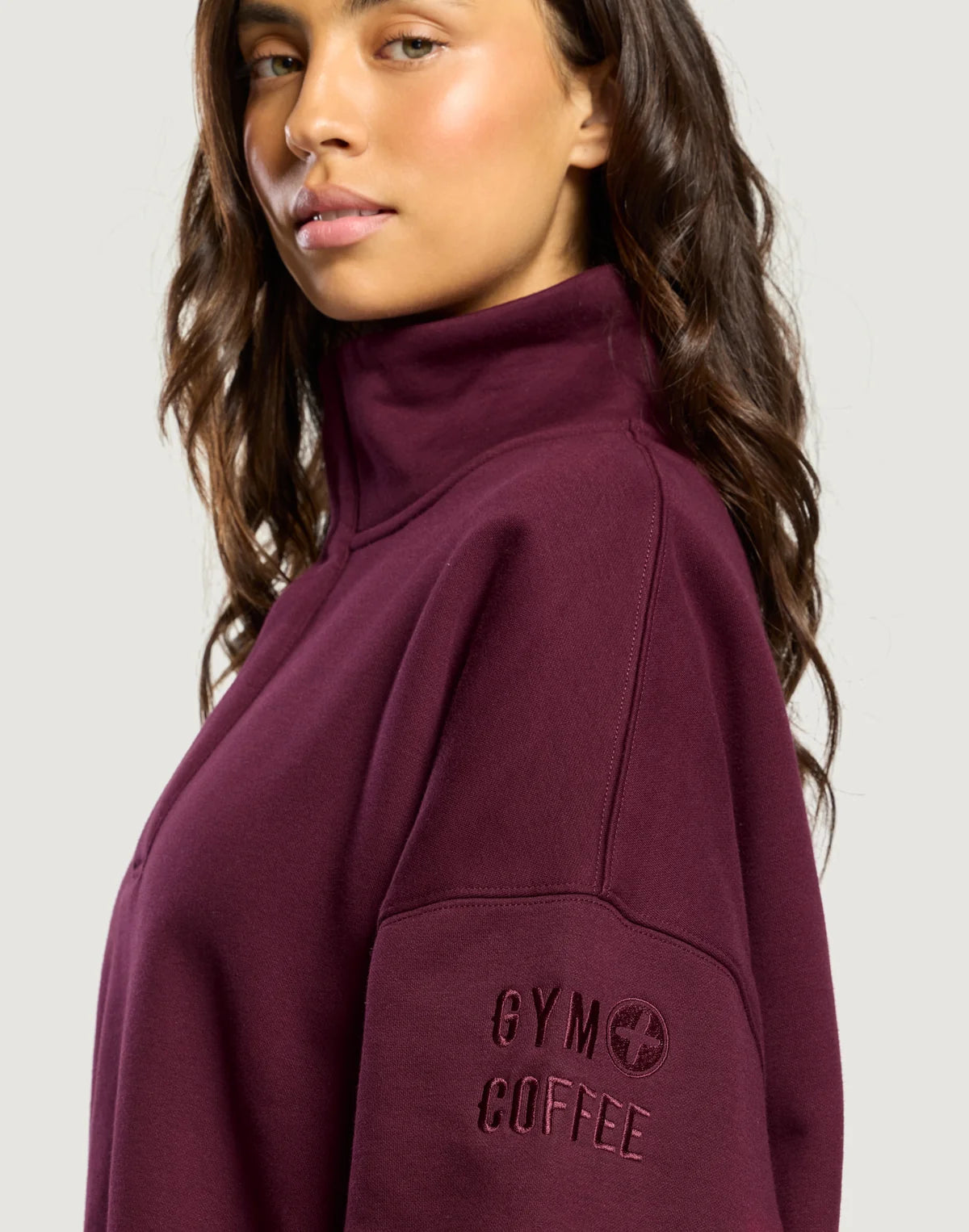 Gym + Coffee Snap Collar Sierra Sweatshirt