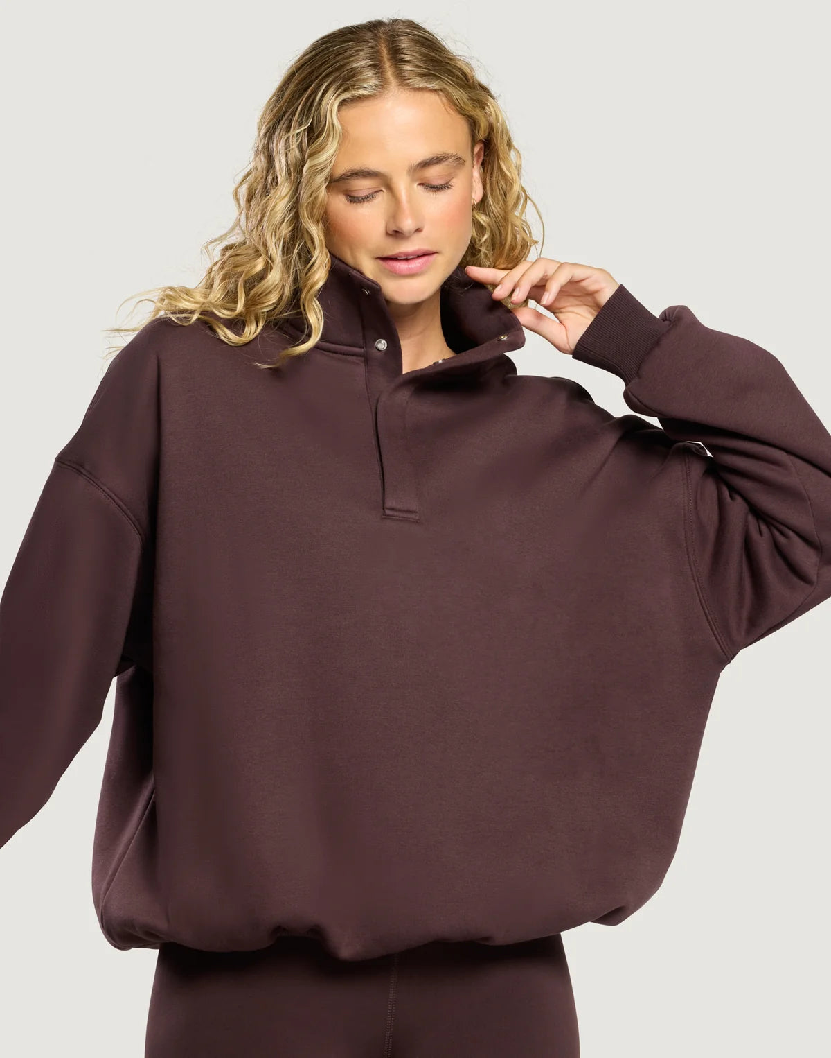 Gym + Coffee Snap Collar Sierra Sweatshirt