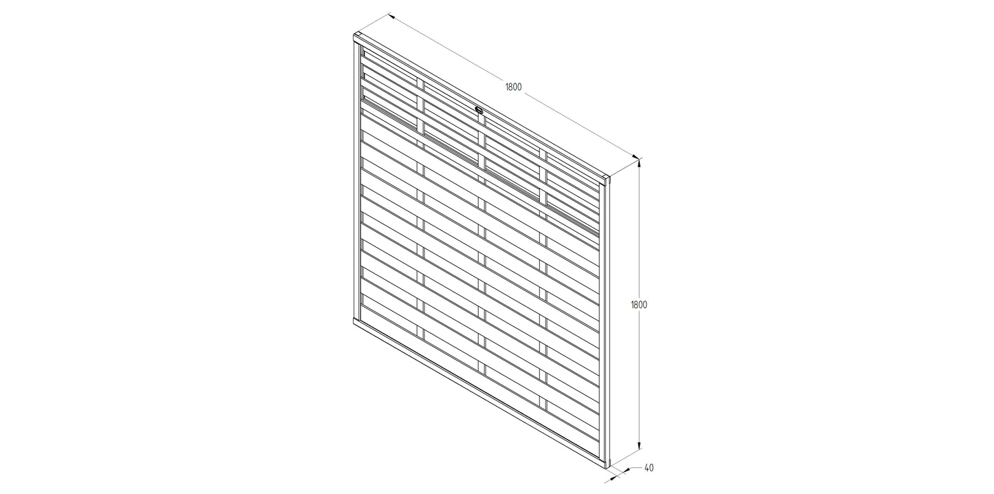 Forest Garden Pressure Treated Decorative Kyoto Fence Panel