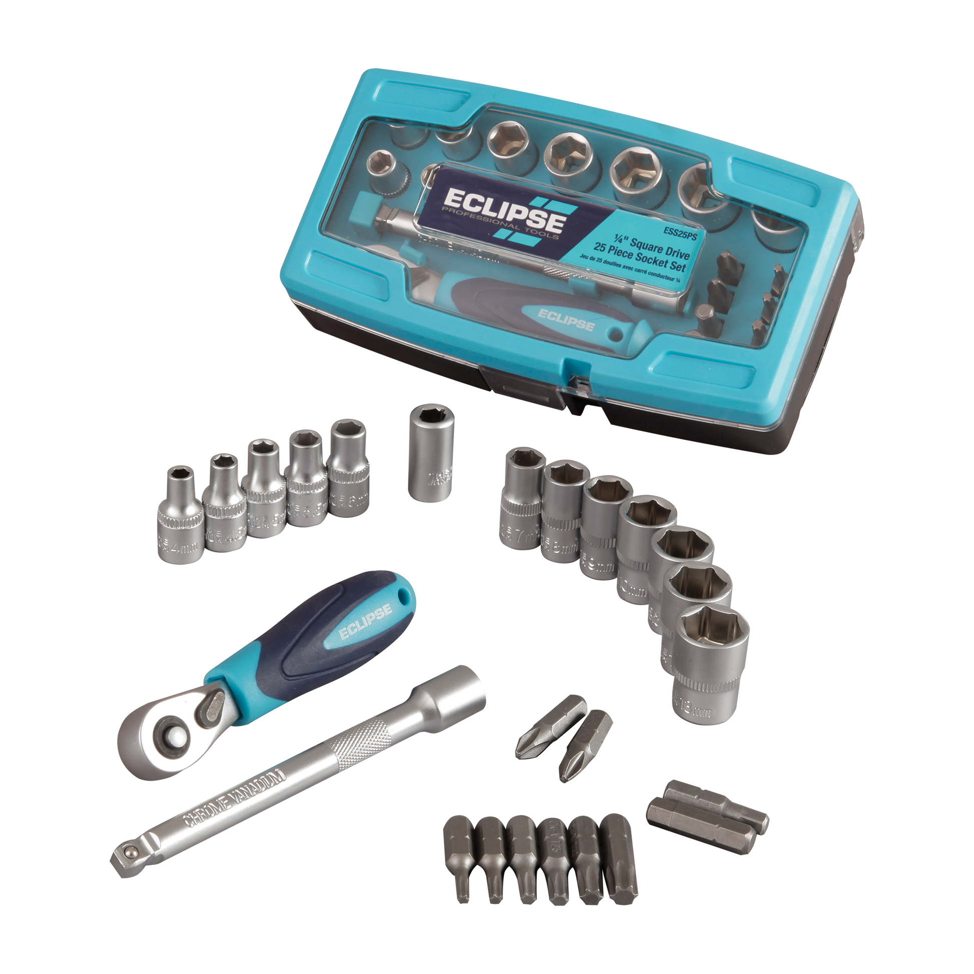 Eclipse - 25-Piece 1/4" Square Drive Socket Set