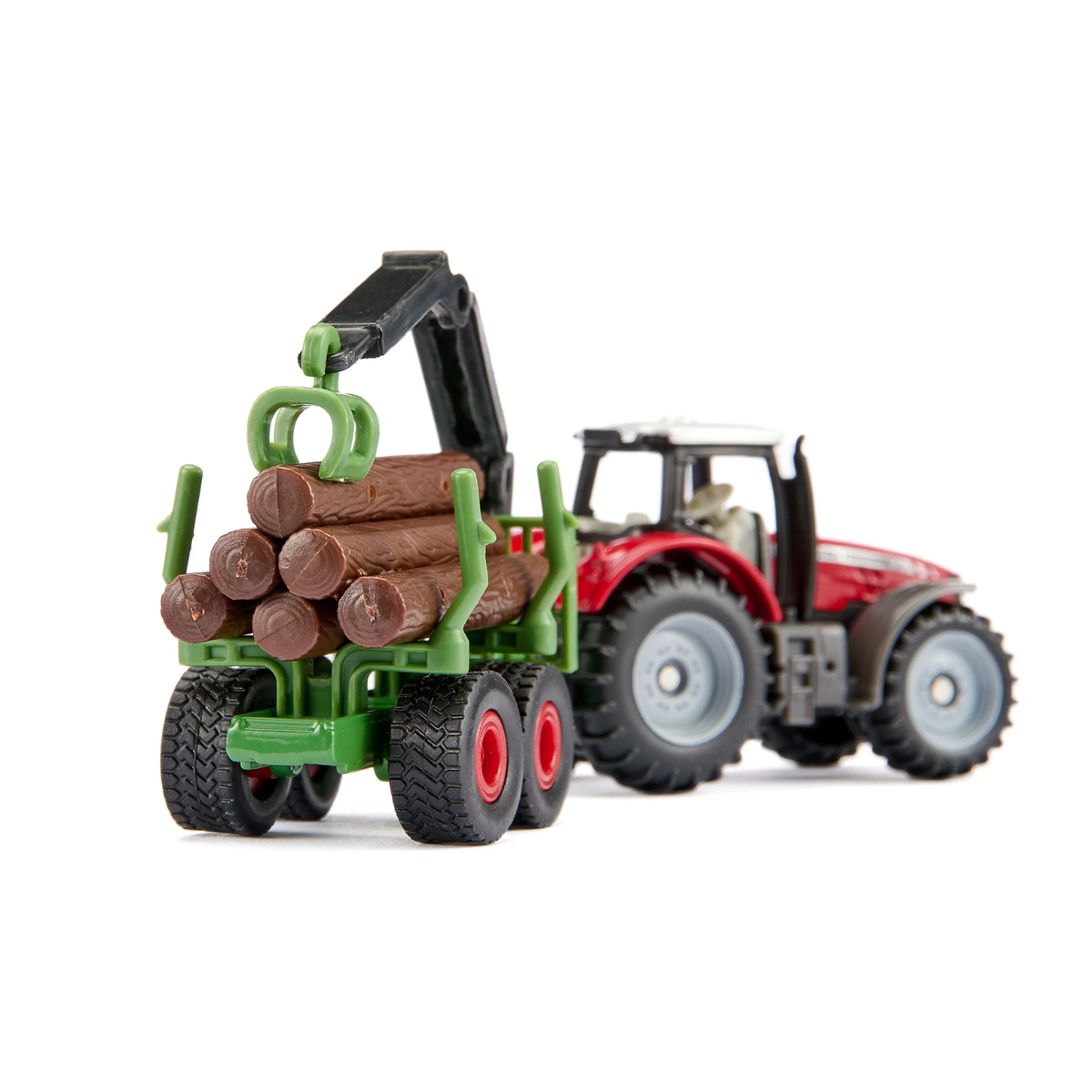 Siku 1134 Massey Ferguson tractor with forestry timber trailer and log accessories