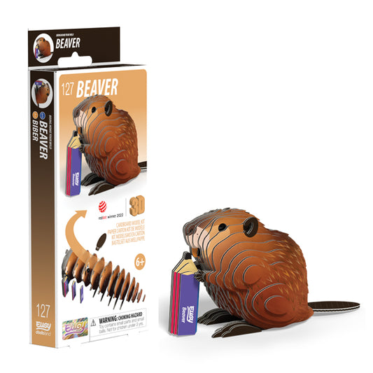 EUGY Beaver 3D Card Model Kit