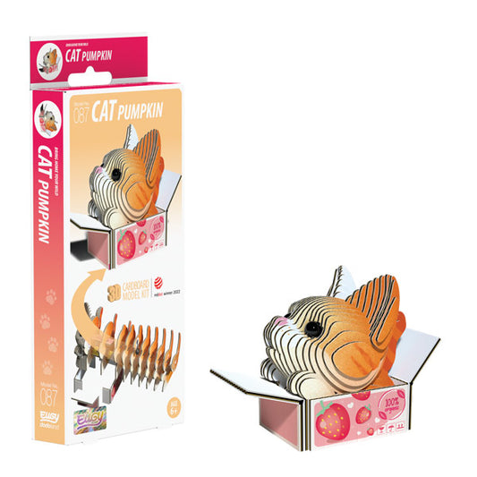 EUGY Pumpkin Cat 3D Card Model Kit