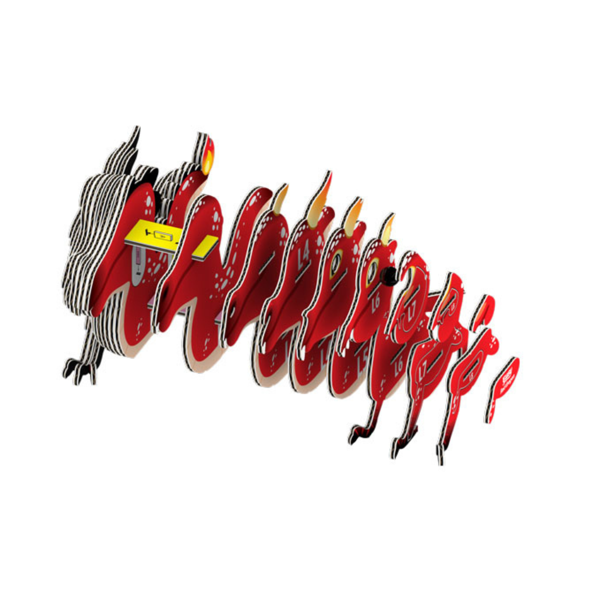 EUGY Red Dragon 3D Card Model Kit