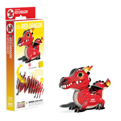 EUGY Red Dragon 3D Card Model Kit
