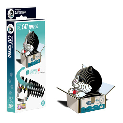 EUGY Tuxedo Cat 3D Card Model Kit