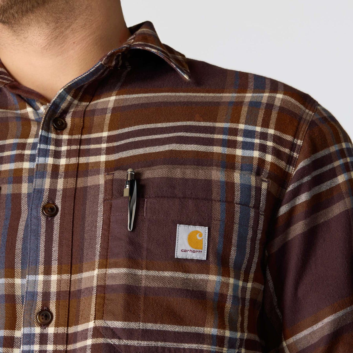 Carhartt Rugged Flex Midweight Flannel Long-Sleeve Plaid Shirt