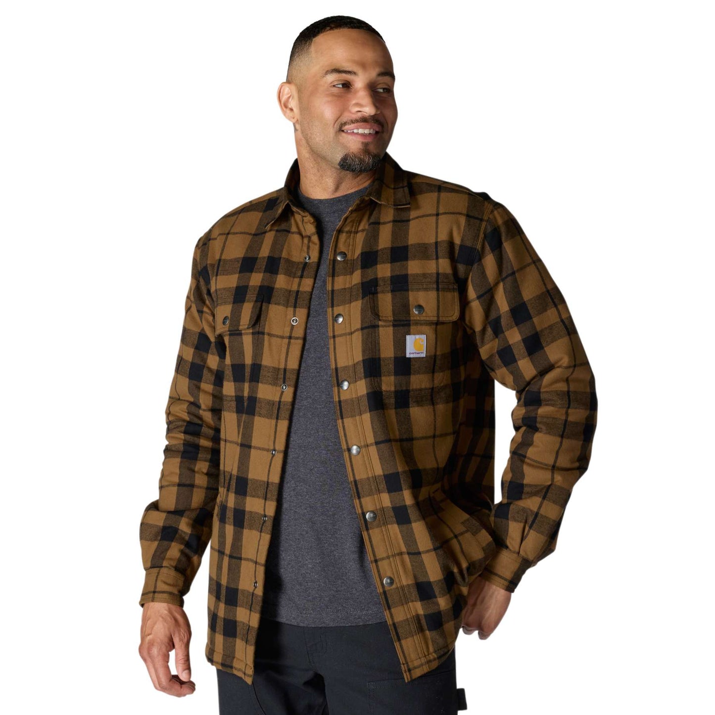 Carhartt Relaxed Fit Flannel Sherpa-Lined Shirt Jacket