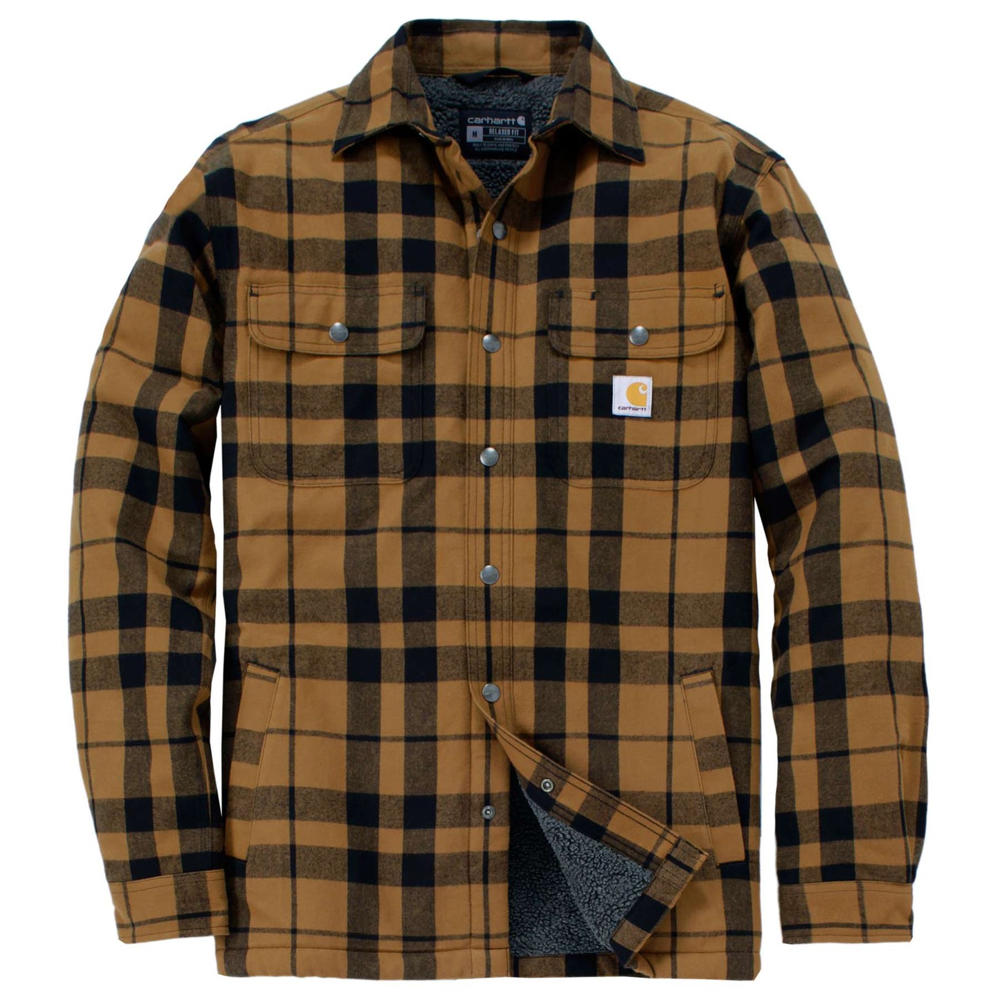 Carhartt Relaxed Fit Flannel Sherpa-Lined Shirt Jacket