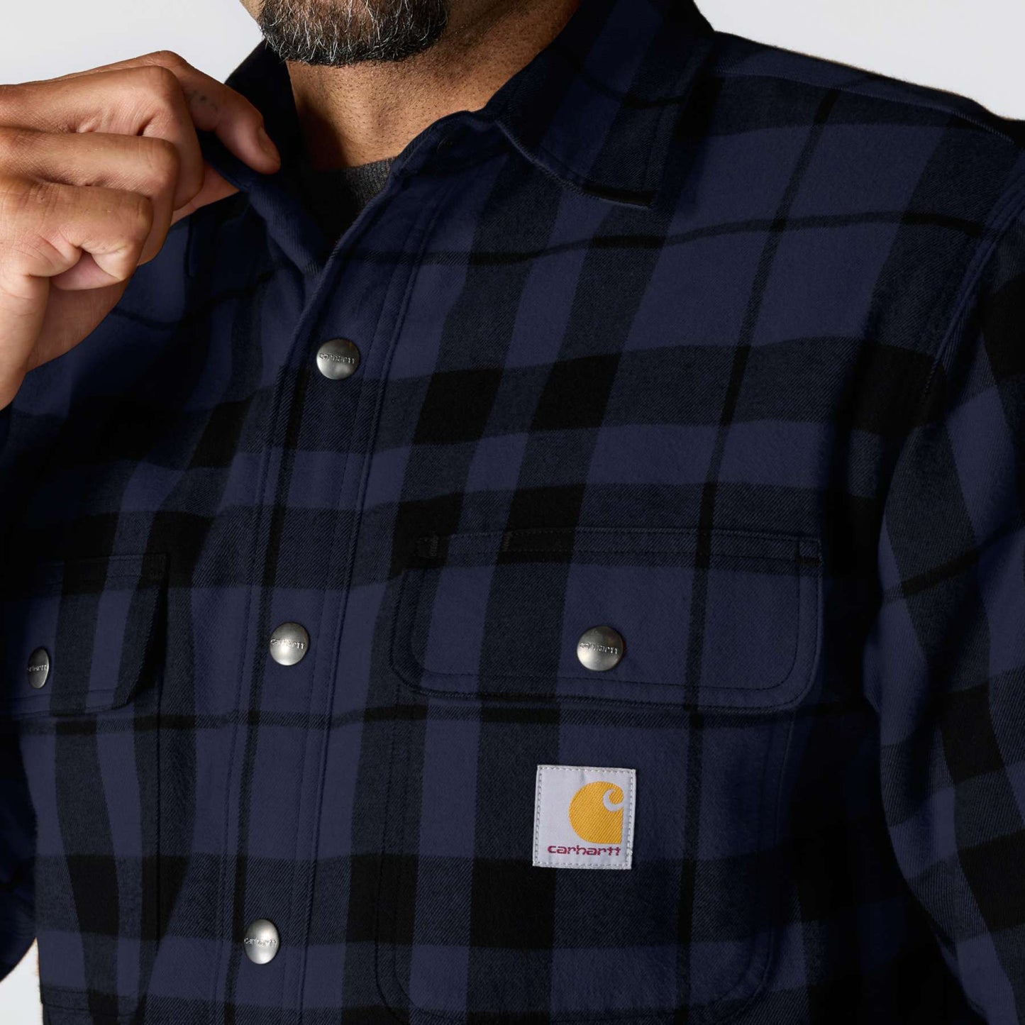 Carhartt Relaxed Fit Flannel Sherpa-Lined Shirt Jacket