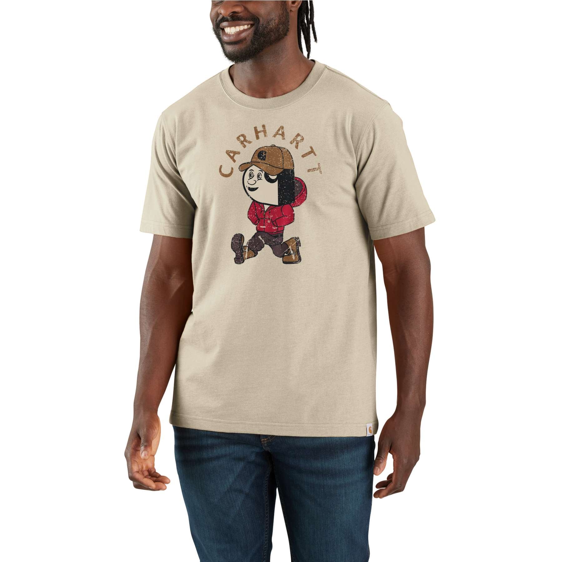 Carhartt Relaxed Lightweight Short-Sleeve Active Jac Graphic T-Shirt in Oat Milk
