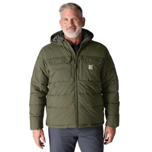 Carhartt Montana Loose Fit Insulated Jacket in DWR nylon with sherpa lining.