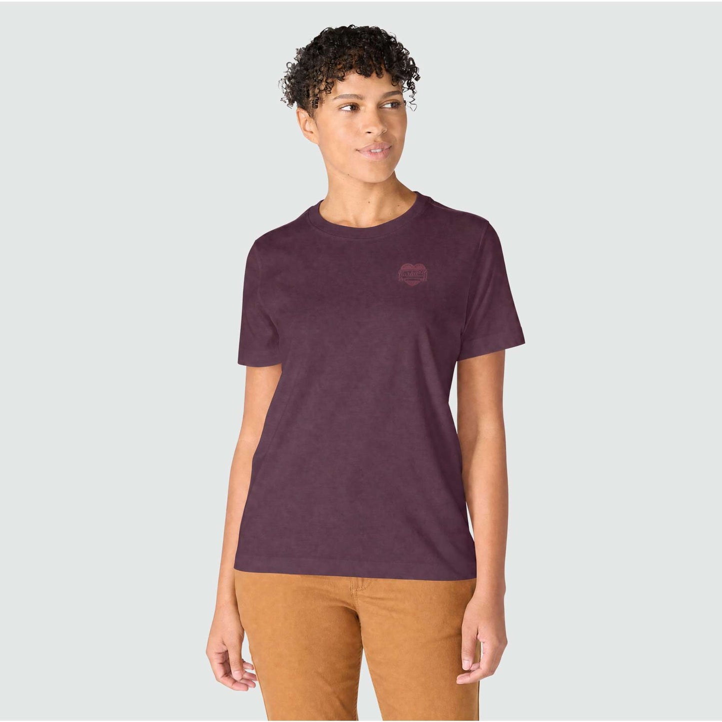 Women's Carhartt relaxed fit short sleeve T shirt with heritage heart chest graphic
