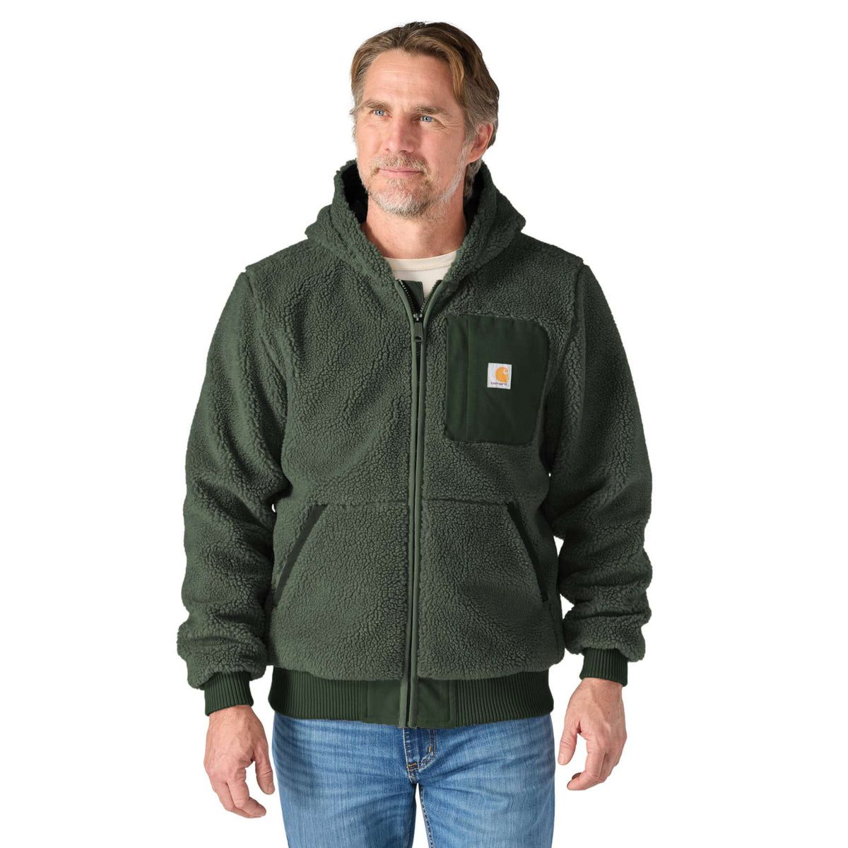 Carhartt Men's Fairbanks Fleece Active Jac Jacket in heavyweight fleece.