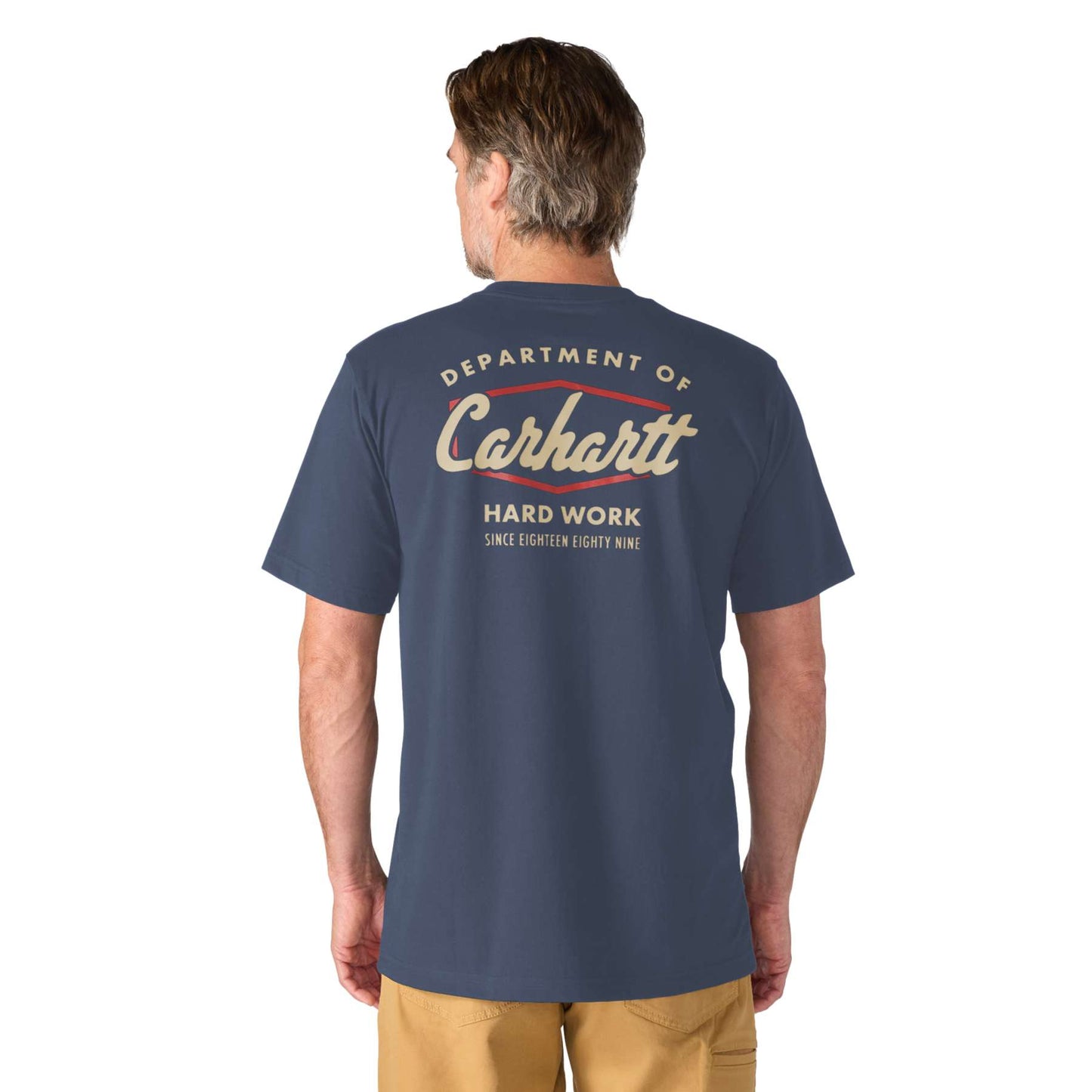 Men's Carhartt Irvine Relaxed Hard Work T Shirt featuring left chest pocket and back graphic