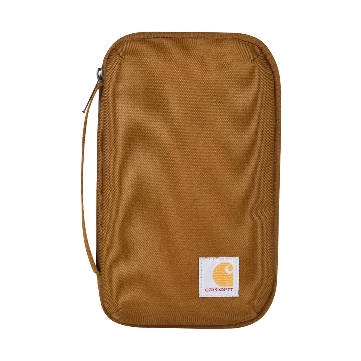 Carhartt soft utility organiser pouch in water-repellent polyester with side handle and zip closure