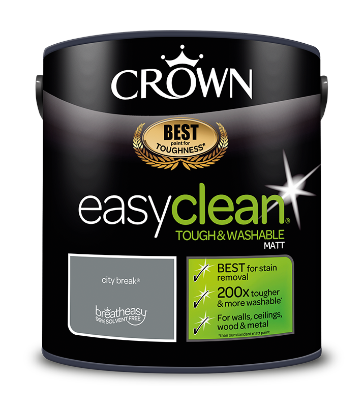 Crown Paints easyclean Matt Emulsion Paint - Greys