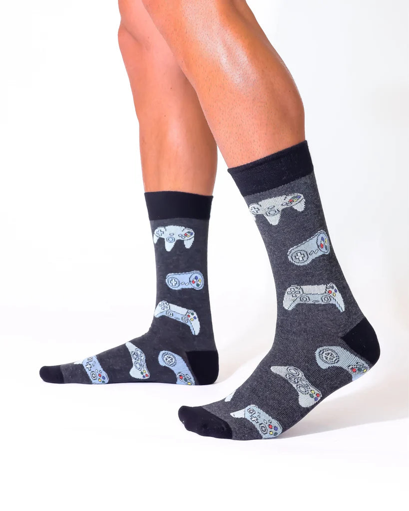 Eco Chic Eco-FriendlyGrey Gaming Bamboo Socks