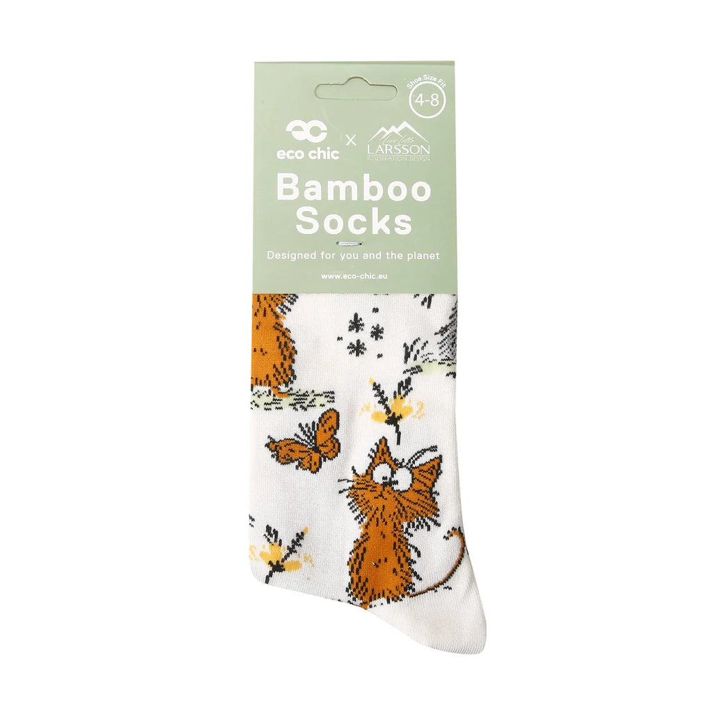 Eco Chic Eco-Friendly Whimsy Cats Bamboo Socks
