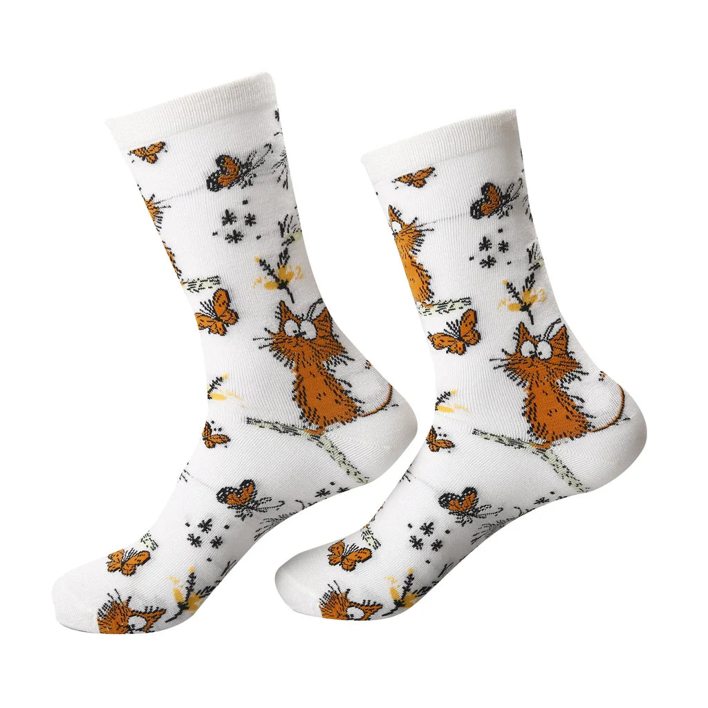Eco Chic Eco-Friendly Whimsy Cats Bamboo Socks