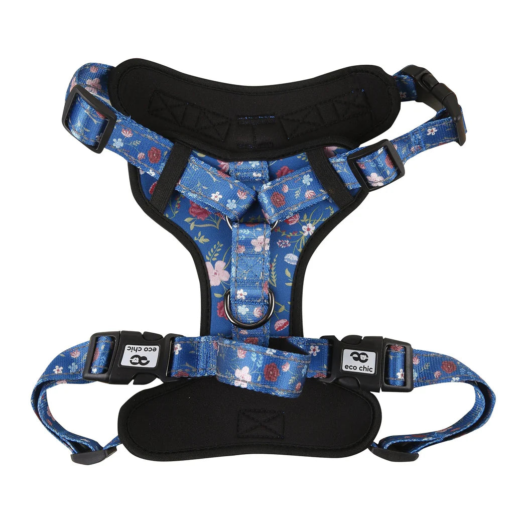 Eco Chic Floral Navy Dog Harness