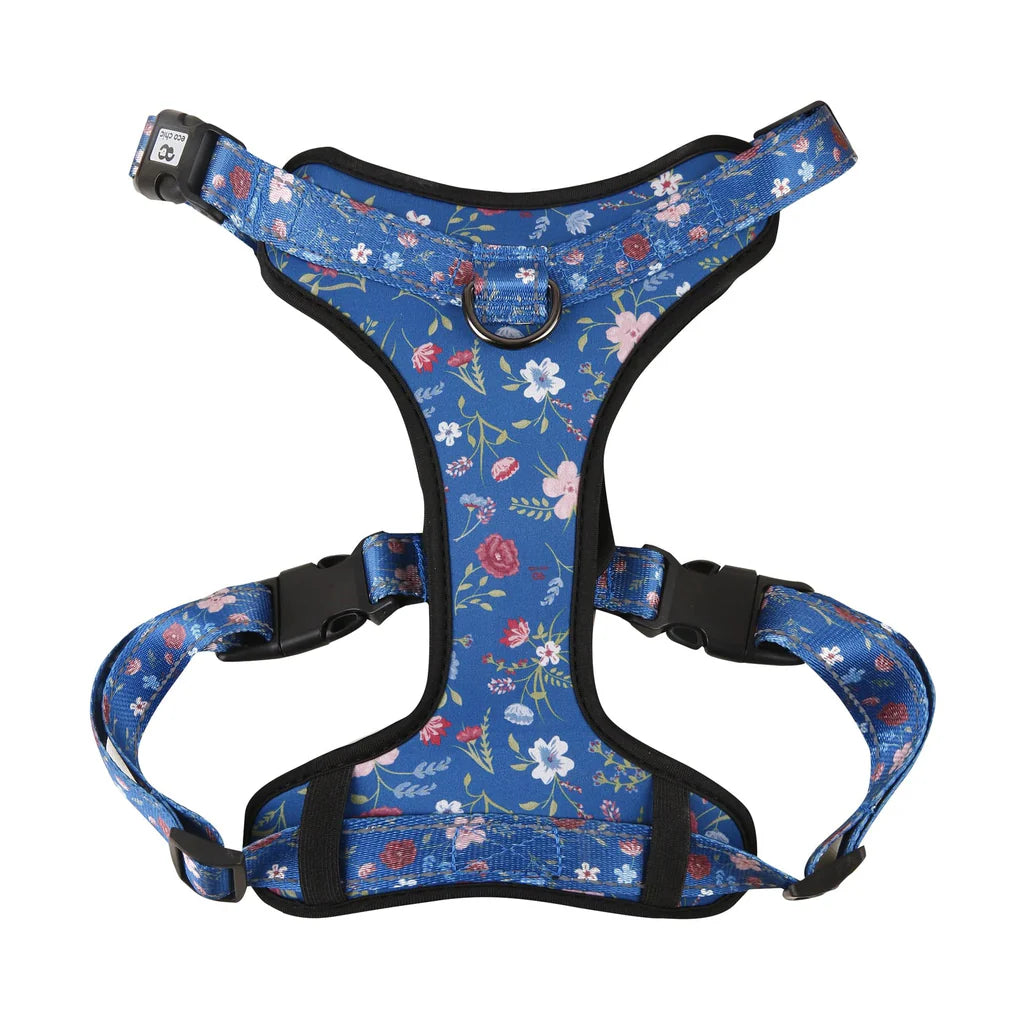 Eco Chic Floral Navy Dog Harness