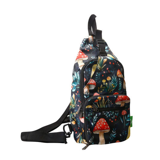 Eco Chic Lightweight Foldable Crossbody Bag Black Toadstool