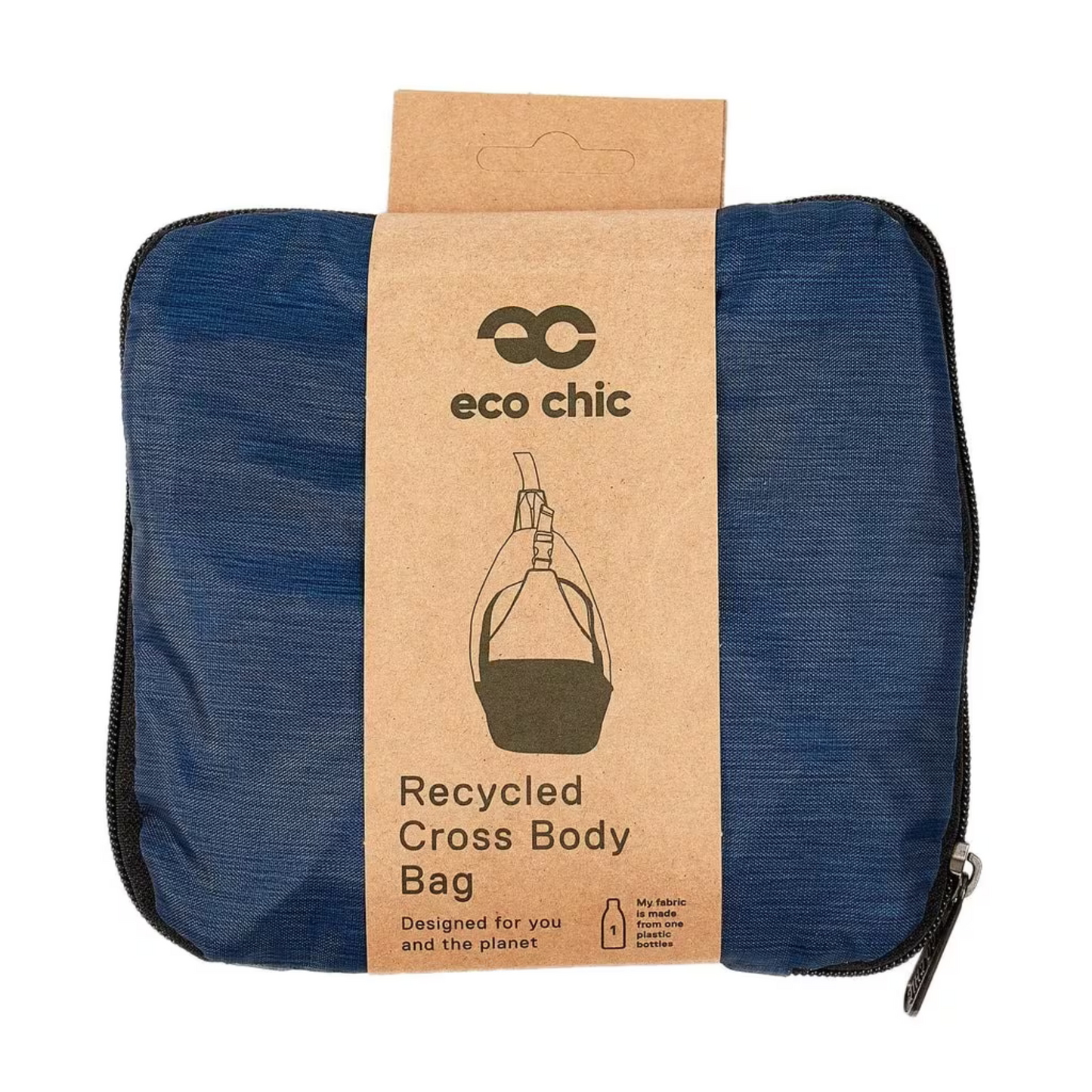 Eco Chic Lightweight Foldable Crossbody Bag Midnight Blue