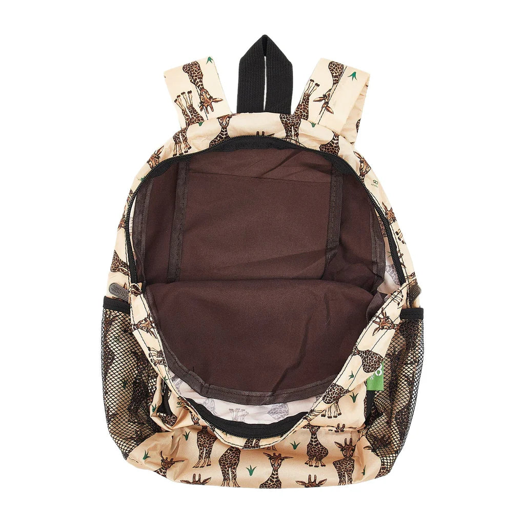 Eco Chic Lightweight Foldable Giraffes Backpack