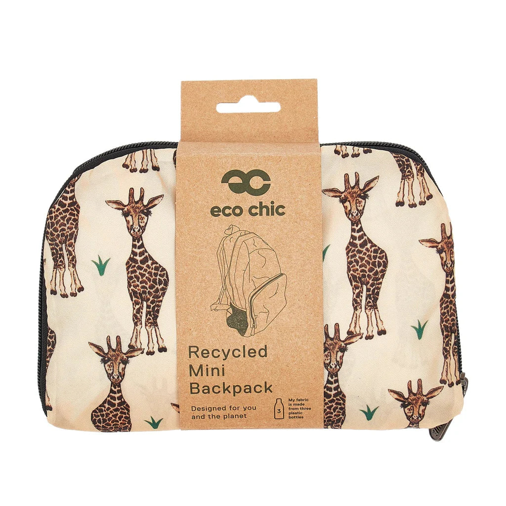 Eco Chic Lightweight Foldable Giraffes Backpack
