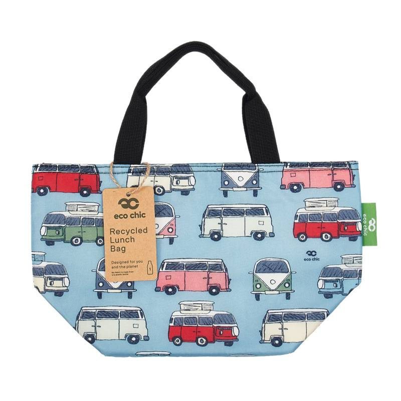 Eco Chic Lightweight Foldable Lunch Bag Blue Campervan