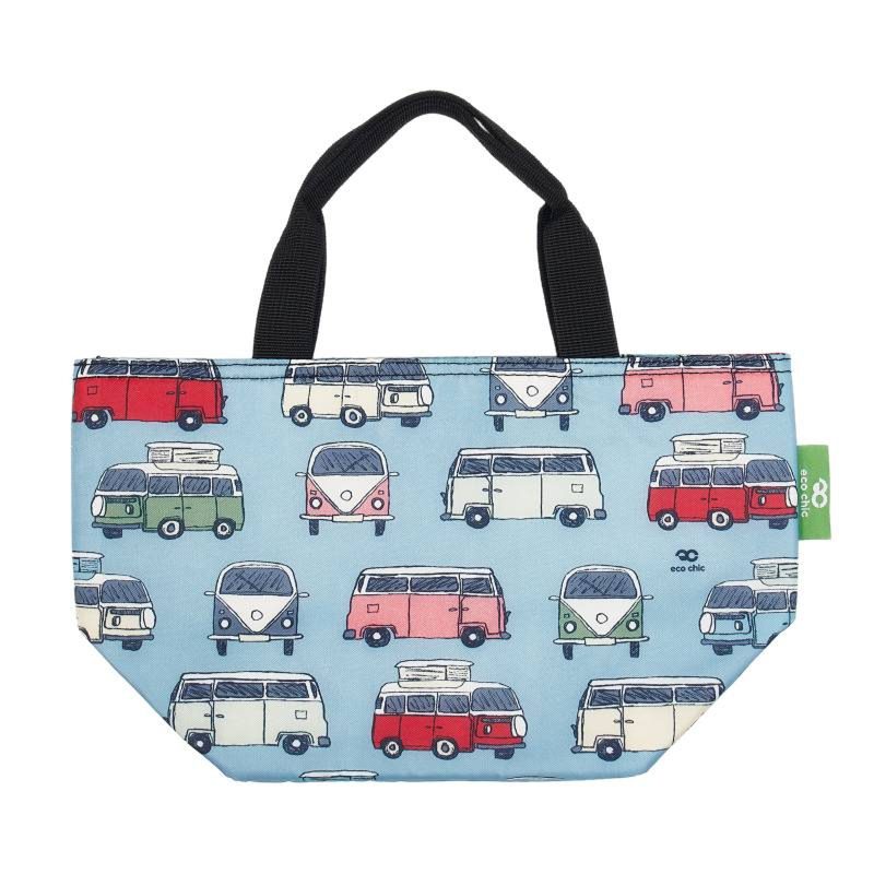 Eco Chic Lightweight Foldable Lunch Bag Blue Campervan