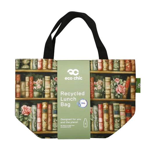 Eco Chic lightweight foldable insulated lunch bag featuring illustrated Wild Horses print on off-white fabric
