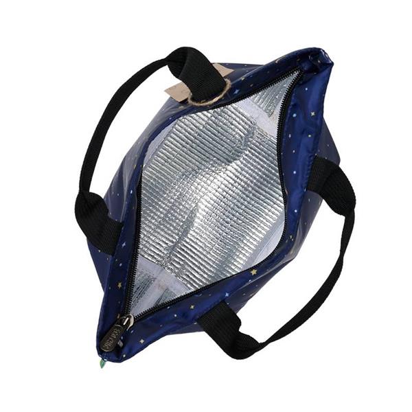 Eco Chic Lightweight Foldable Lunch Bag Navy Stars & Moons