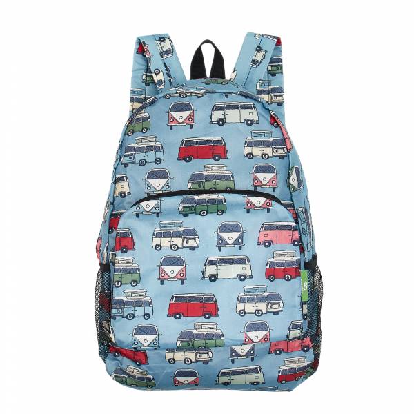 Eco Chic Lightweight Foldable Mini Backpack Blue Campervan