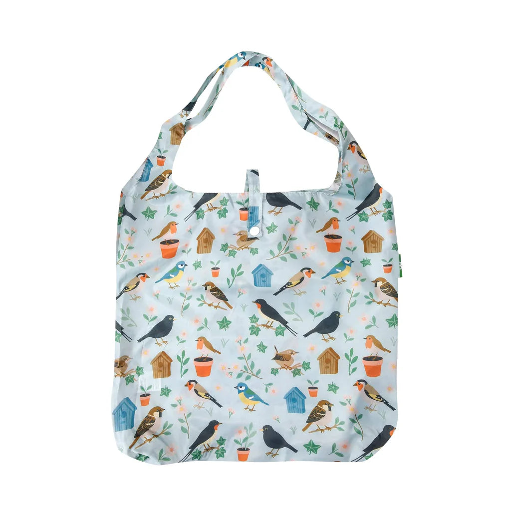 Eco Chic Lightweight Foldable Reusable Garden Birds Shopping Bag