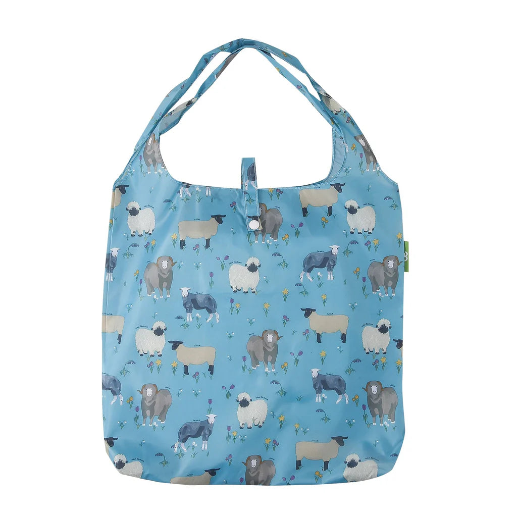 Eco Chic Lightweight Foldable Reusable Sheep Realism Shopping Bag