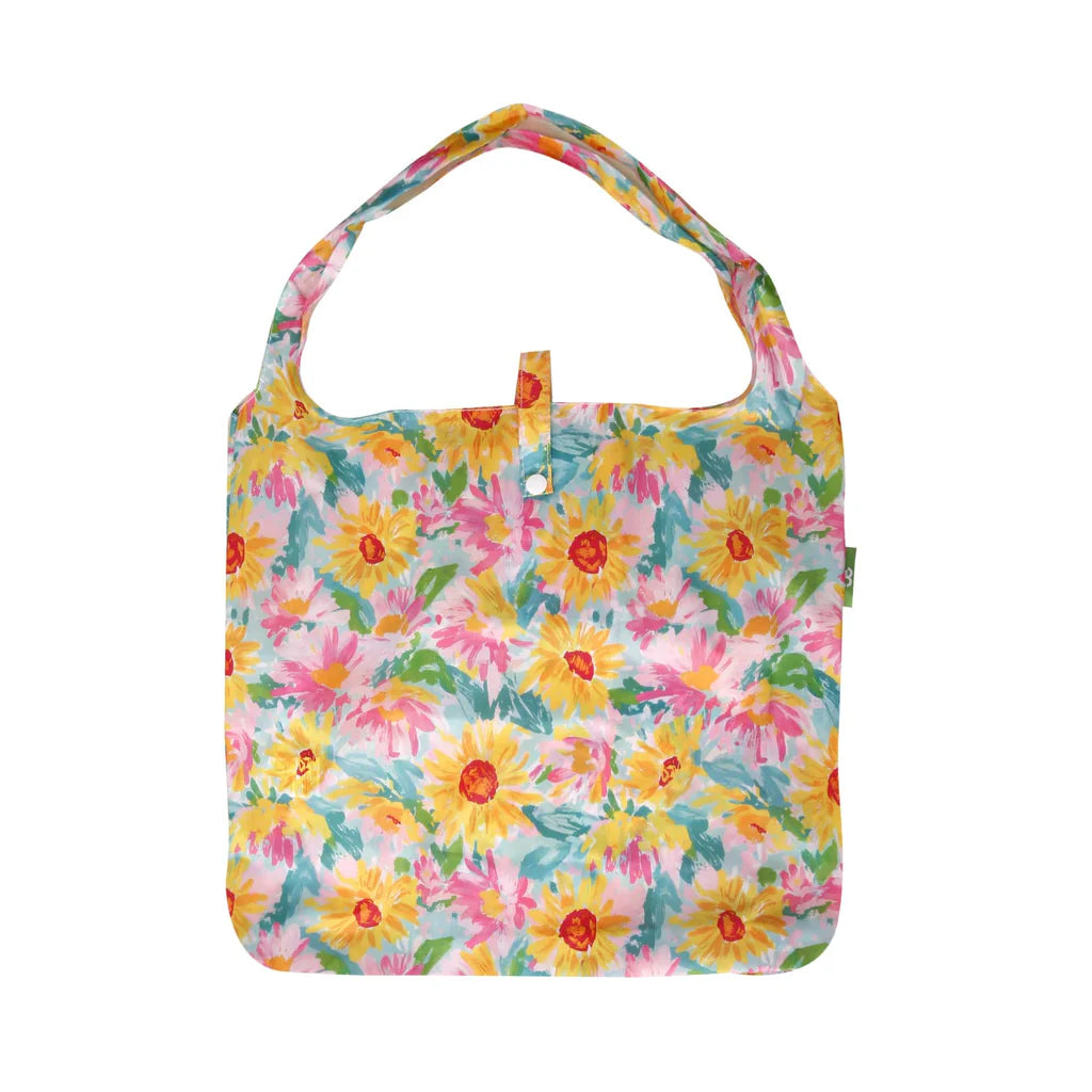 Eco Chic Lightweight Foldable Reusable Sunflowers Shopping Bag