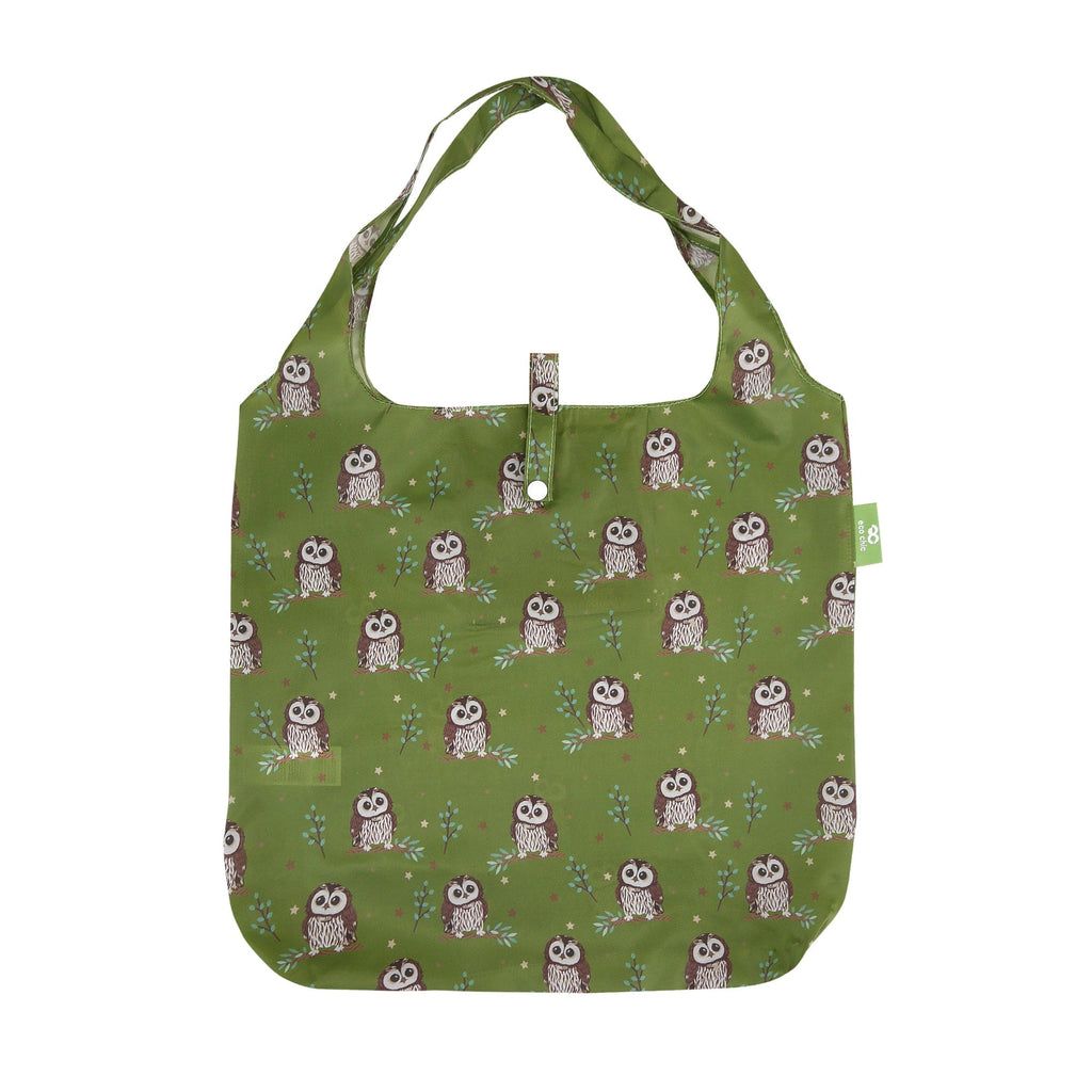 Eco Chic Lightweight Foldable Reusable Tawny Owl Shopping Bag