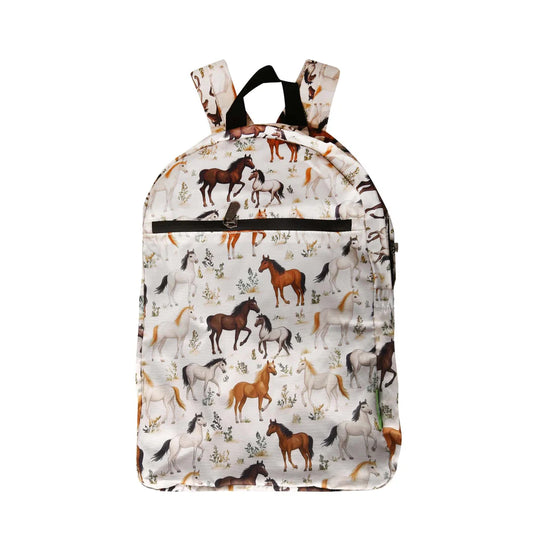 Eco Chic Lightweight Foldable Wild Horses Backpack