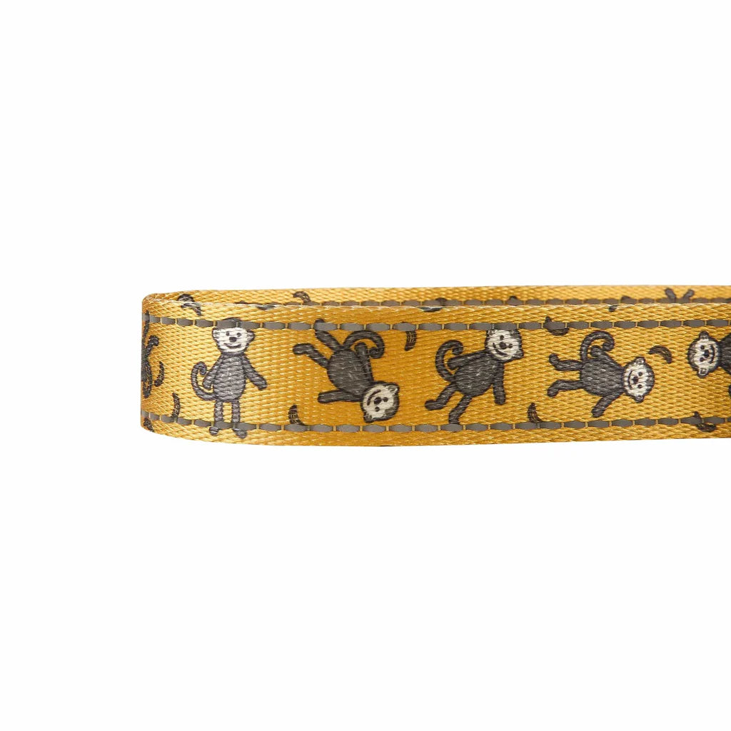 Eco Chic Mustard Monkeys Dog Lead