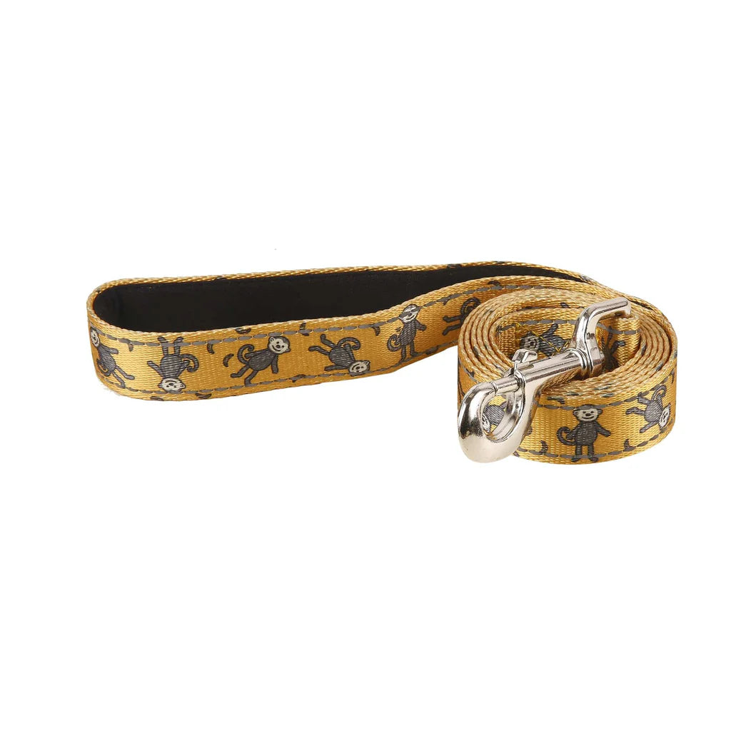 Eco Chic Mustard Monkeys Dog Lead