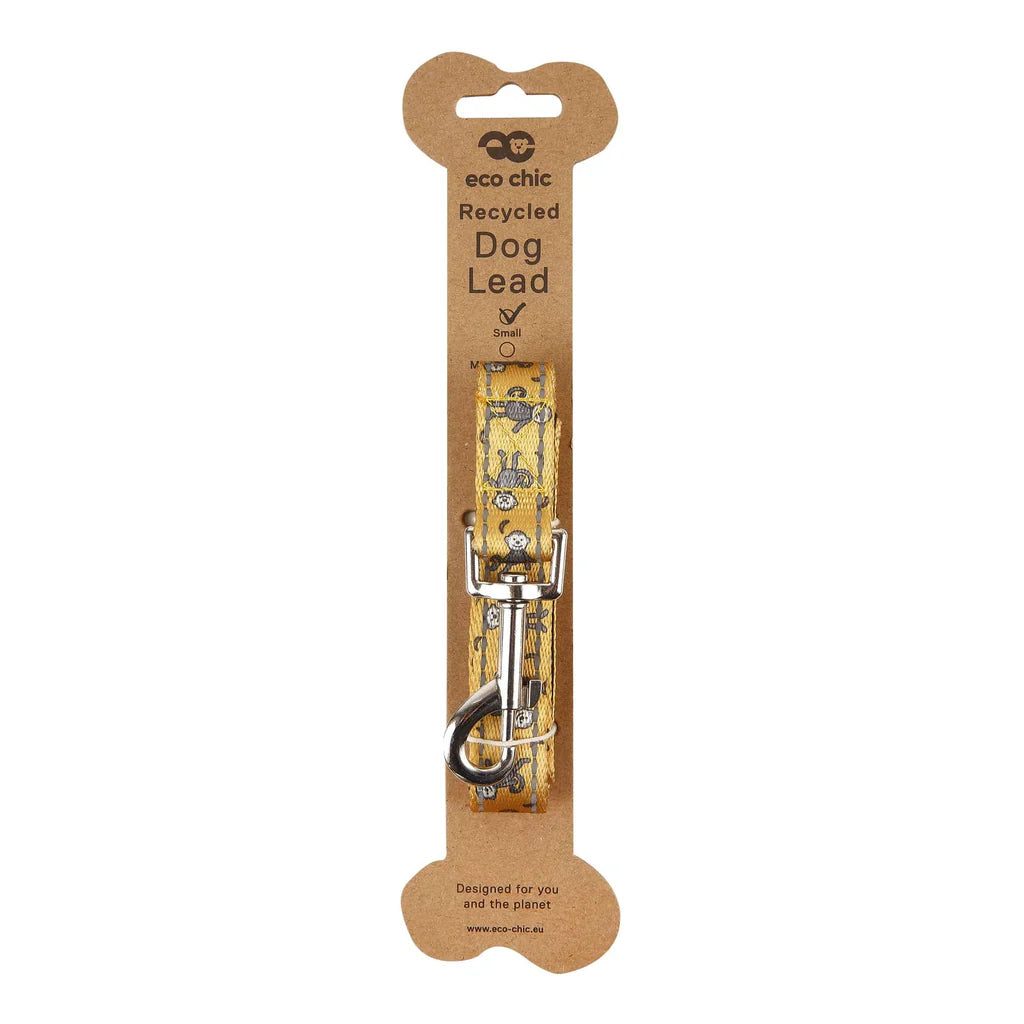 Eco Chic Mustard Monkeys Dog Lead