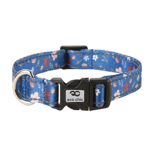 Eco Chic Navy Floral Dog Collar