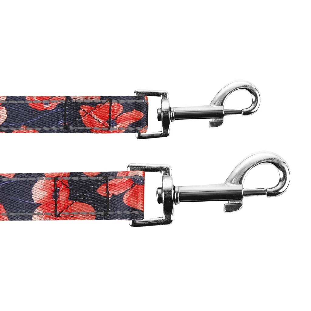 Eco Chic Navy Poppies Dog Lead
