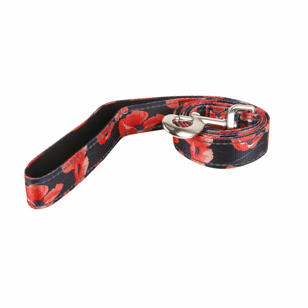 Eco Chic Navy Poppies Dog Lead