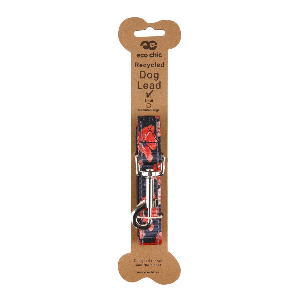 Eco Chic Navy Poppies Dog Lead