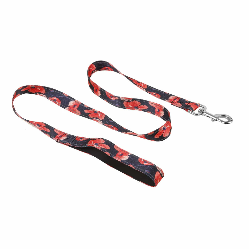 Eco Chic Navy Poppies Dog Lead