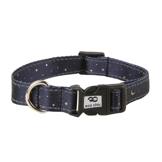 Eco Chic Navy Stars & Moons Dog Collar