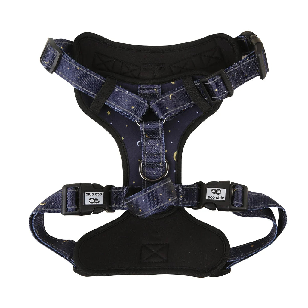 Eco Chic Navy Stars & Moons Dog Harness